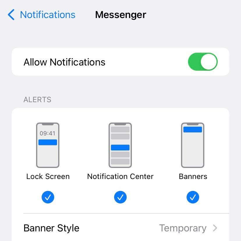 5.กด “Allow Notifications” และแตะเปิดการแจ้งเตือนหรือ Alerts ทั้งหมด