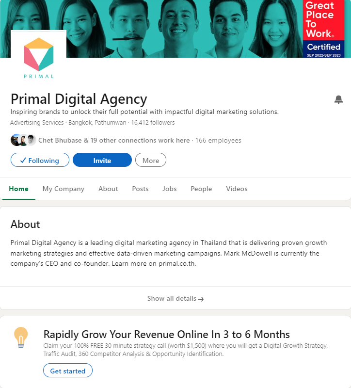 Primal Linkedin Home